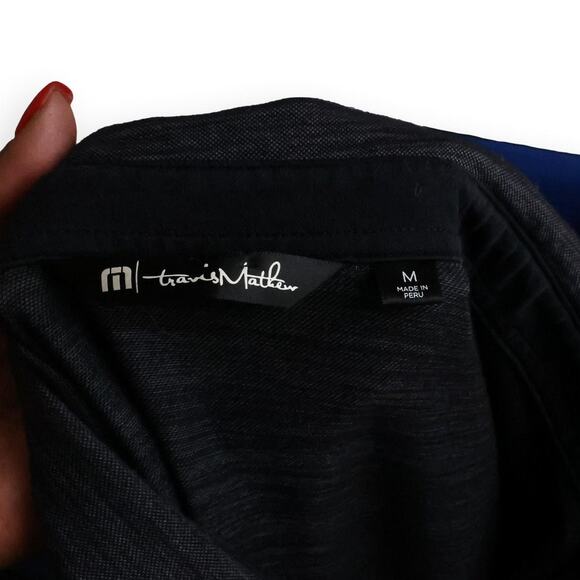 Travis Mathew Gray BlackColorblock Mens Polo Shirt M - Picture 4 of 7